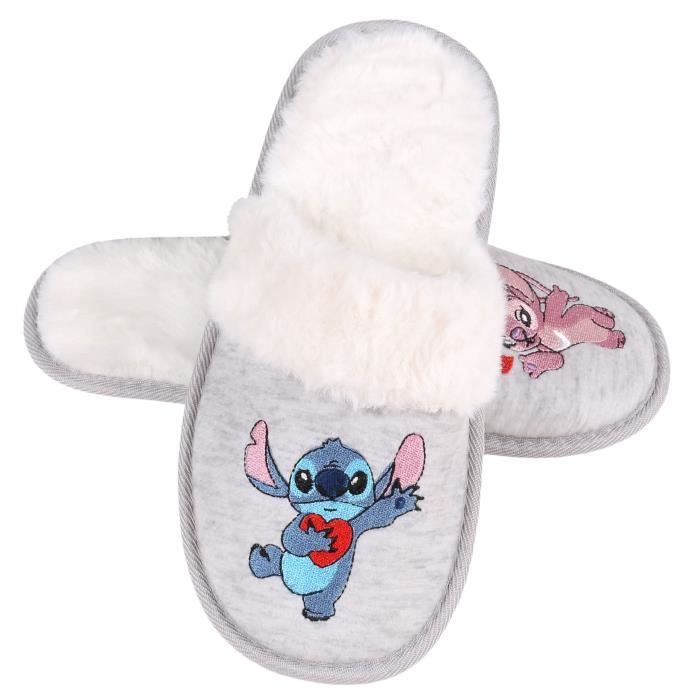 Disney Stitch et Andzia Chaussons/pantoufles , fourrure grise