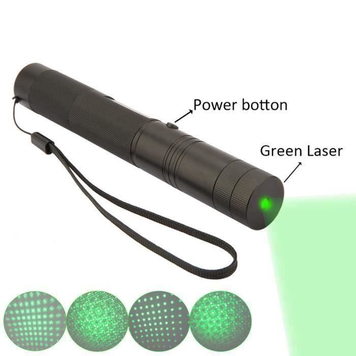 Vert Laser 303 5 mW Stylo Pointeur Laser Pointeur Stylo lumière laser  Puissant avec 4000 mAH 18650 Batterie + Chargeur de