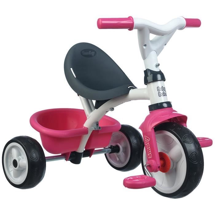 Smoby - Tricycle Baby Balade Plus Rose - Vélo Evolutif Enfant Dès