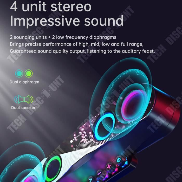 Enceinte Bluetooth pour salle de bain TD® 400mah Lumières LED colorées Avec  ventouse - Cdiscount TV Son Photo