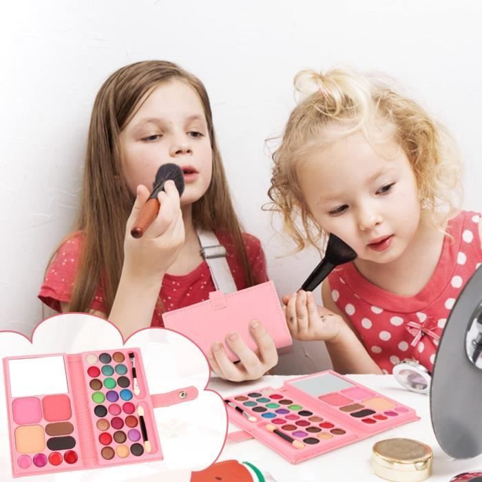 Maquillage Enfant Fille Kit，Lavable, non toxique, anniversaire, cadeaux de  Noël 3-10 ans - 36 pièces