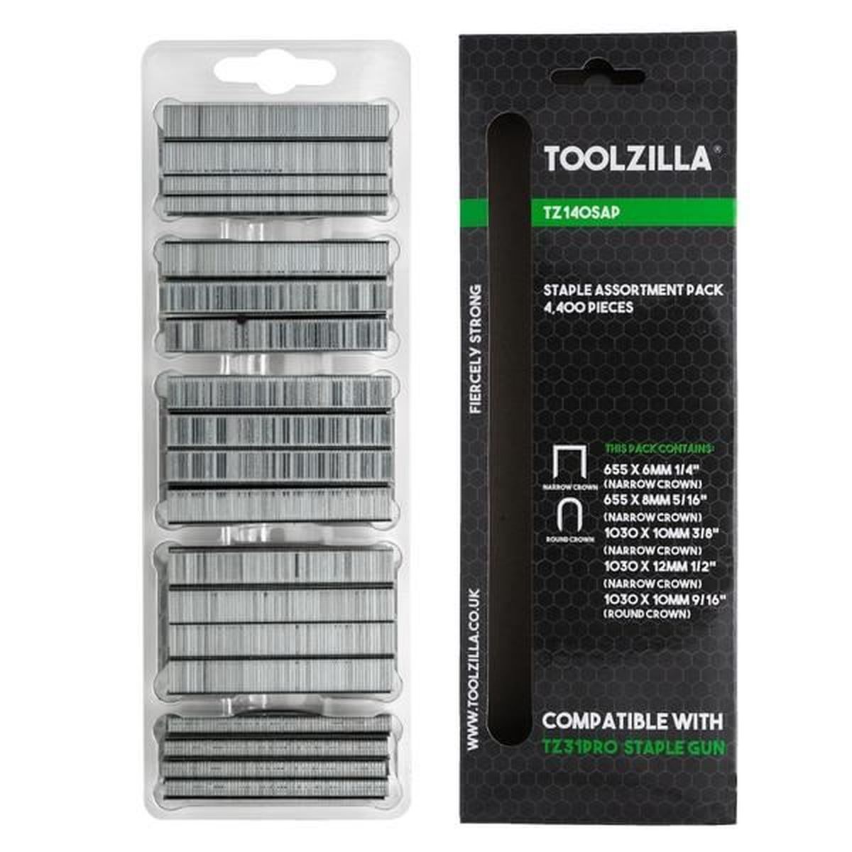 TOOLZILLA ® Agrafe Assortiment Pack 4,400 PIECES