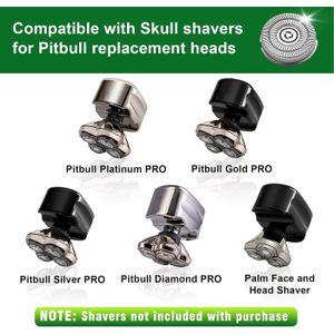 Rasoir Crâne Pitbull Silver PRO – Lame Inox, Rechargeable, Pour Tête Et Visage
