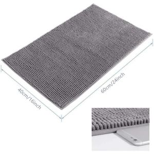 Tapis de bain en chenille rouge - L8098 - forme de U - doux et