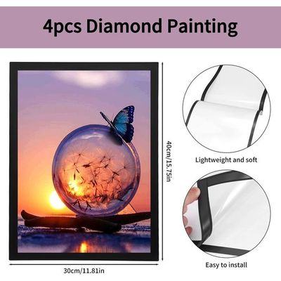 Cadre Magnétique 30x30cm Pour Peinture Diamant | Affichage Auto-adhésif Ou Accroche Murale | Décoration DIY