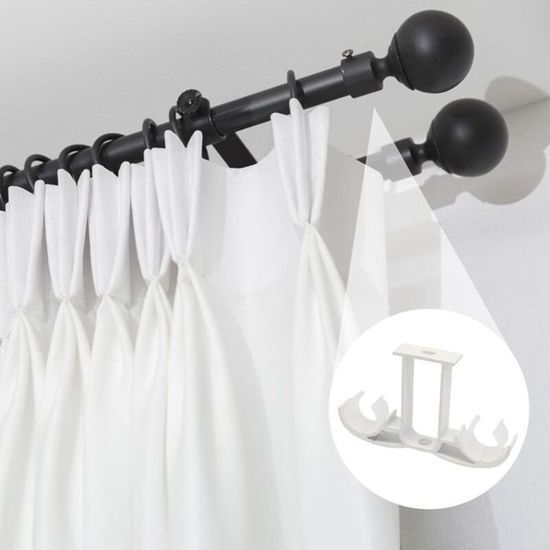 Lot De 4 Boucles Plastique Pour Tringles à Rideaux - Support Stable Plafond Et Mur
