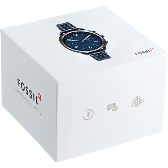 FOSSIL Q Accomplice / Montre connectée hybride et étanche pour femme en  acier inoxydable bleu océan – Compatibilité iOS et Android – Boîte et pile  incluses