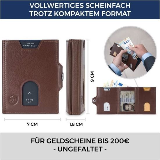 Slim Wallet Mit Rfid-Schutz - Mini Geldbörse Herren & Damen Klein