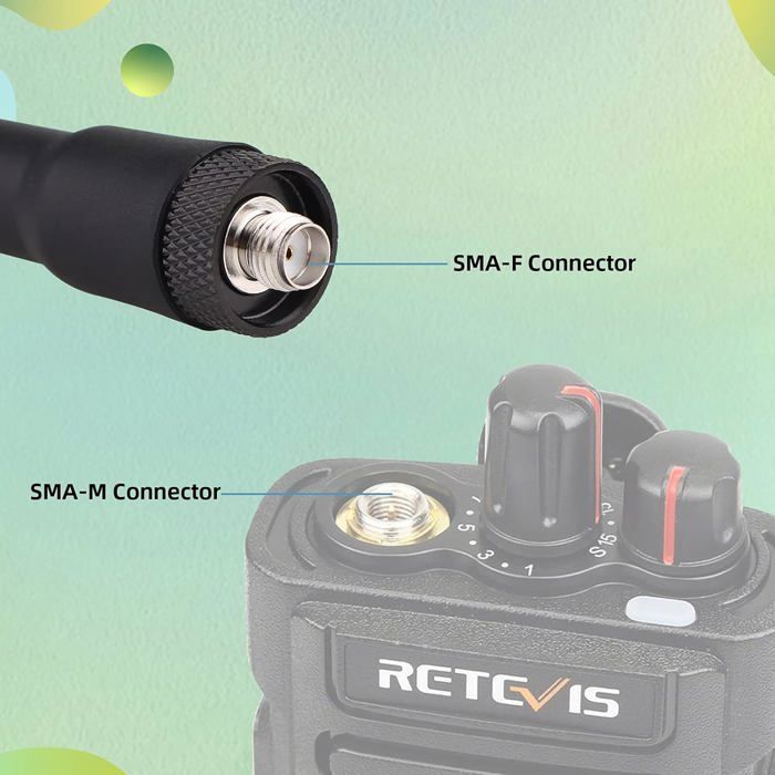 Retevis Rt5 Retevis Talkie Walkie Antenne VHF/UHF Double Bande SMA-F Compatible ...