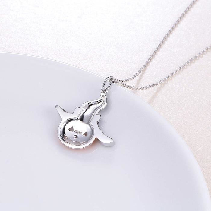 SOESON Voodoo Collier En Argent Sterling Gothique Avec Pendentif En Forme De Poupée Pour Halloween, Cadeau Pour La Fête Des Mères, Femme, Argent Sterling