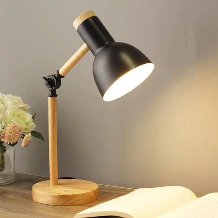 USB Lampe magnetique, Lampe de bureau LED, Lampe de bureau design en bois,  Lampe de chevet design bois , 5W, 1A - Noir - Cdiscount Maison