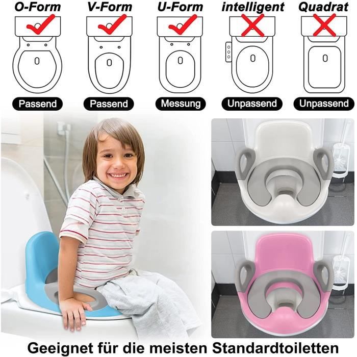 Abattant WC pour Enfants - Antidérapant - avec Poignée et Protection contre  les Éclaboussures Potty Trainer pour 1-8 Ans - blanc