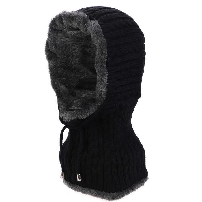 Cagoule Zwart - Bonnet d'hiver - Cachemire - Écharpe à capuche tricotée  pour femme