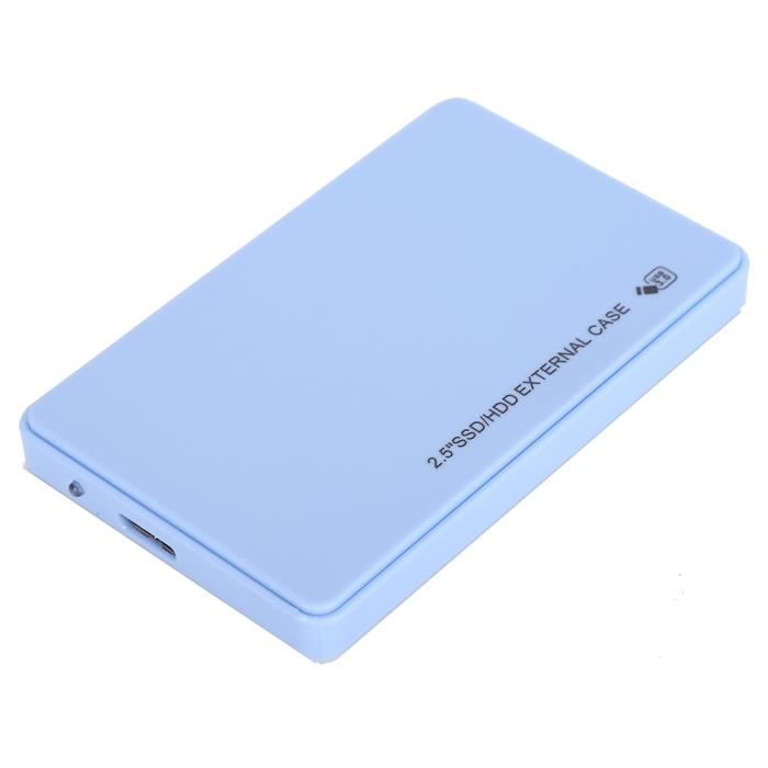 Qiilu étui hdd Boîtier de boîtier de disque dur externe USB 3.0 vers SATA 2,5  '7 mm 9,5 mm HDD SSD bleu sans outil - Cdiscount Informatique