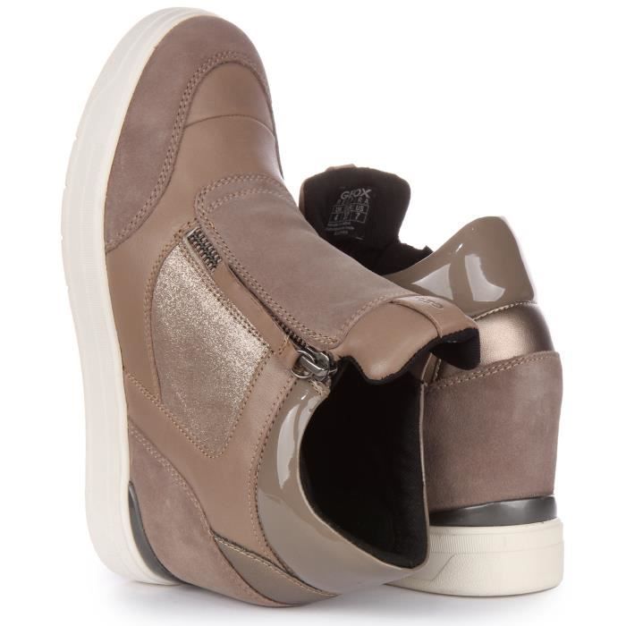 Geox® MAURICA A: Baskets Compensees Taupe Femme