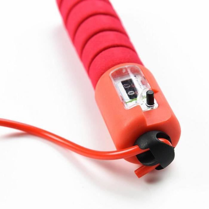 Corde à sauter sans fil avec compteur de calories - Corde à sauter  numérique réglable avec minuterie pour intérieur et extérieur, Orange
