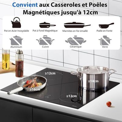 Tapis De Protection Pour Plaque Induction KitchenRaku 61x53cm - Silicone Anti-Rayures Et Magnétique