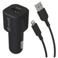 MUVITCHAN Pack chargeur voiture 12W + Cable lightning - 1,2 m - Noir-0