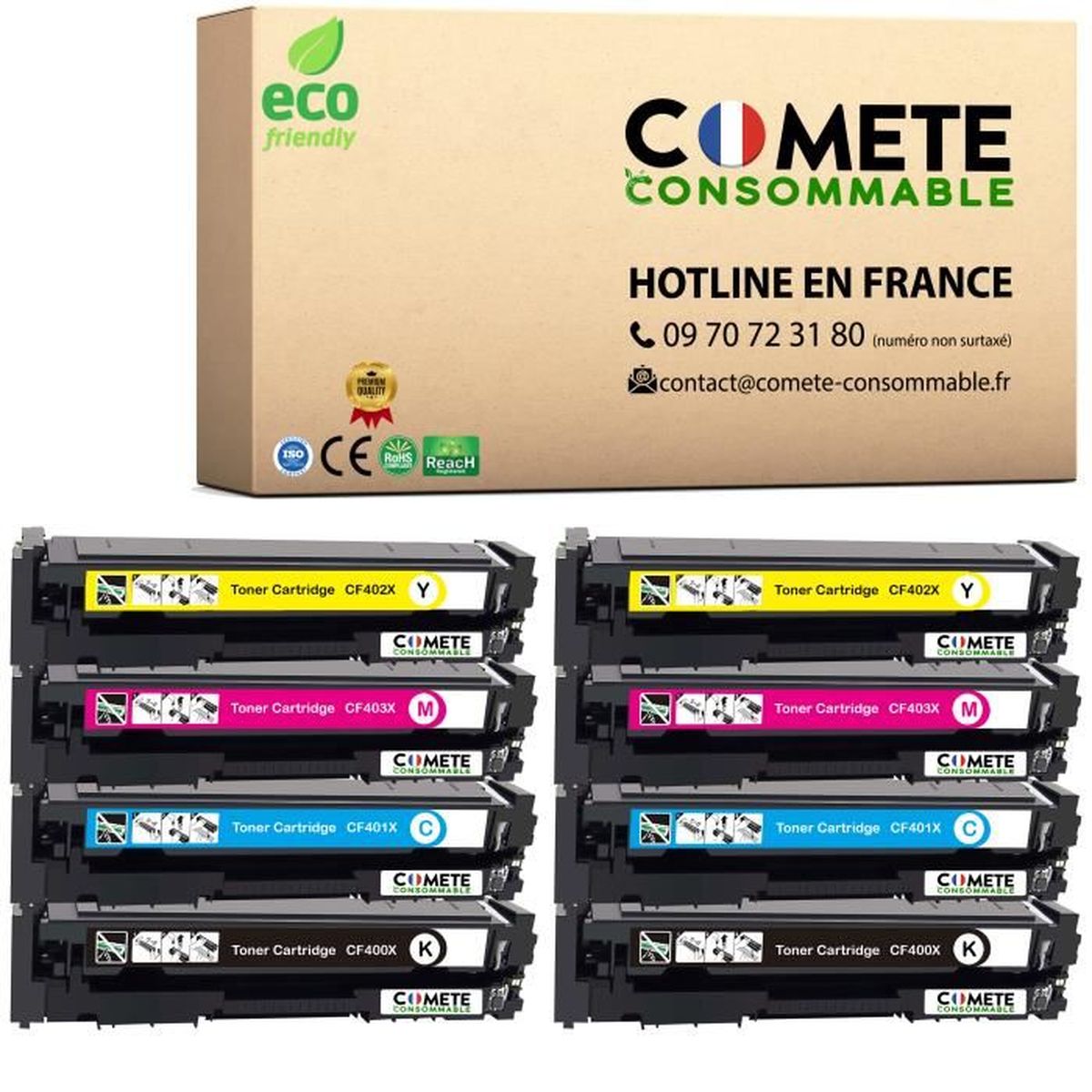 3 Cartouches De Toner Laser Couleur (Cyan, Magenta, Jaune) Compatibles Pour HP Colour LaserJet Pro MFP M176n