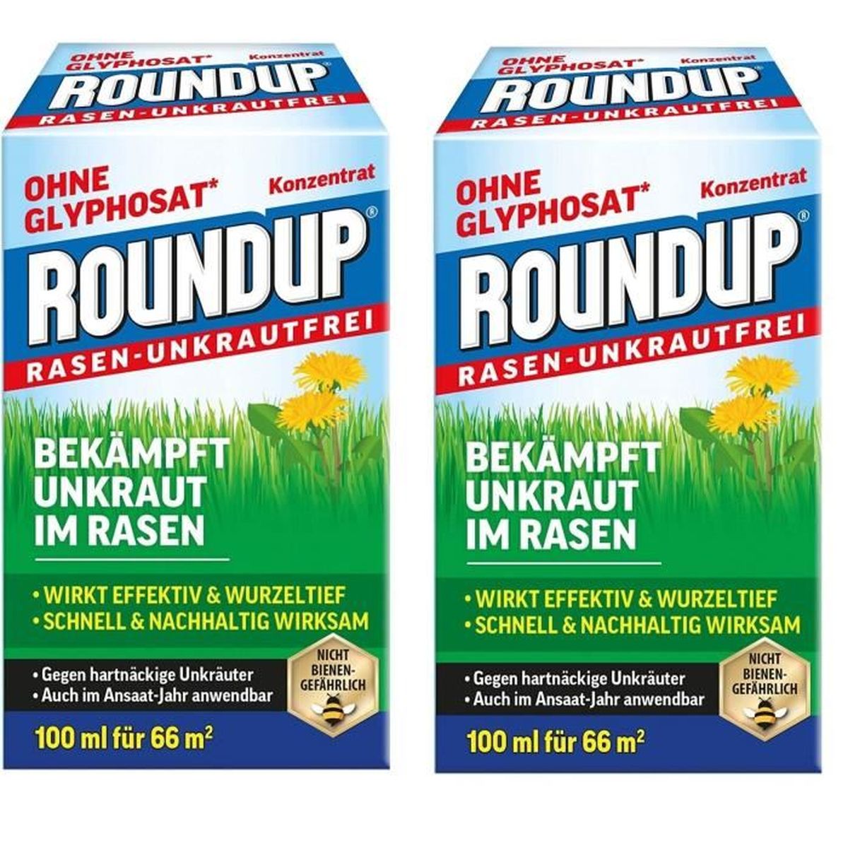 2 x Désherbant Roundup Herbicide pelouse jardin mauvaise herbes gazon ...