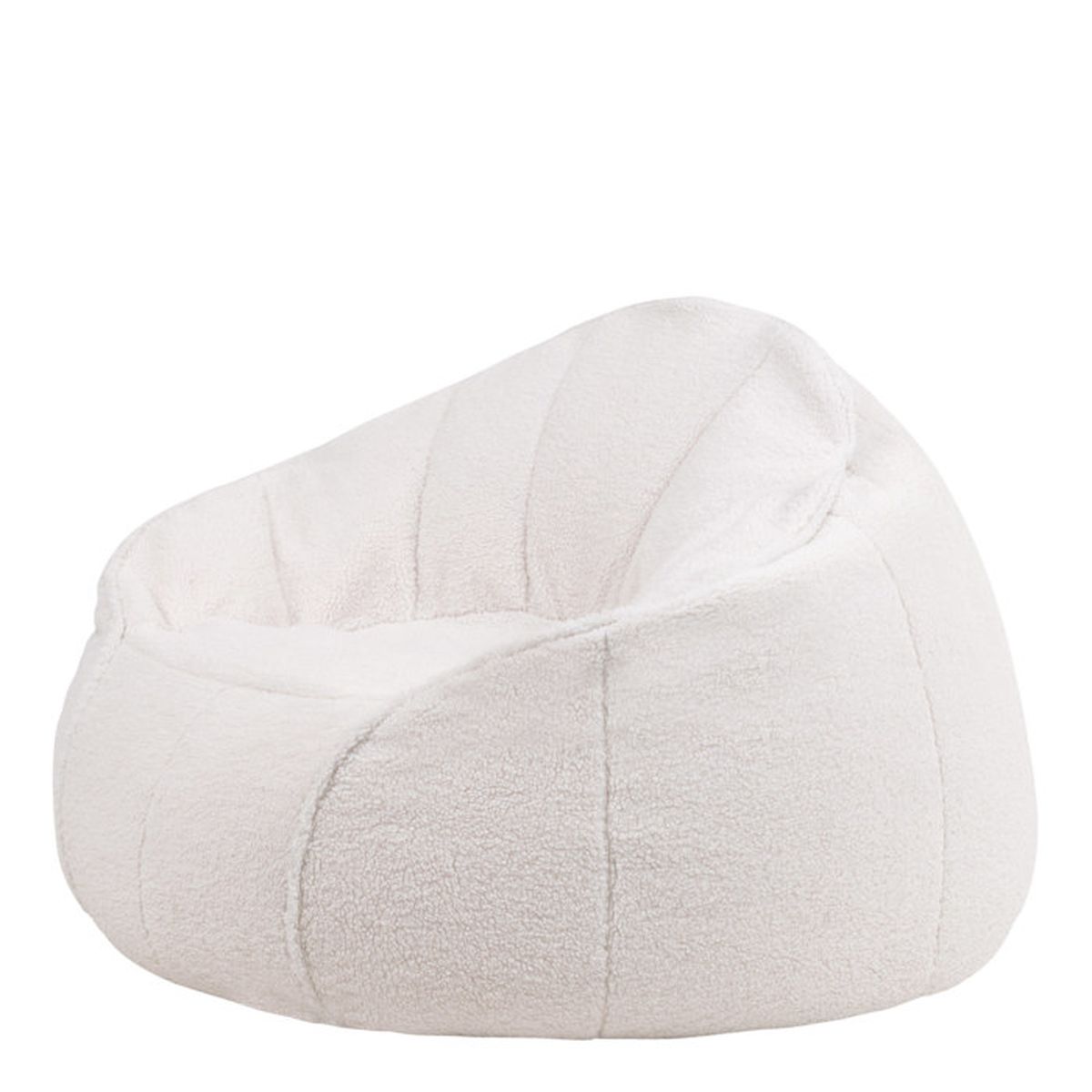 Icon Pouf Classique en Sherpa, Beige, 75cm x 95cm, Pouf de Salon