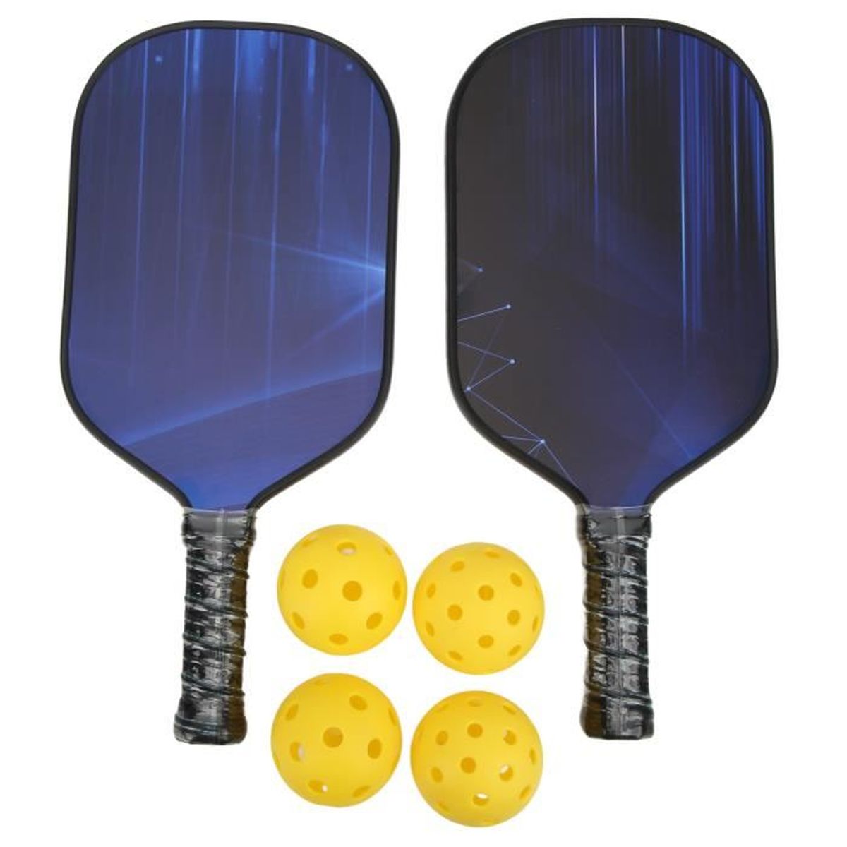 Raquettes De Pickleball En Bois - Pagaies Confort Poignée Jaune - Taille 40x20cm - Parfait Pour Débutants