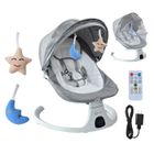 Balancelle Bébé Électrique - DOCCMIK - 10 mélodies - 5 modes de balancement - 3 positions de siège - Mousqueton 5 points