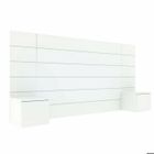 AKITEN RETAIL Tête de lit avec chevets Friz Blanc 160 cm