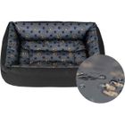SuperKissen24 Panier pour Chien - Lit pour Chien - Apaisant - Taille XL - Noir et Gris - Pattes