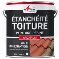 Étanchéité Toiture: Peinture ARCAFILM Produit Étanche pour Tuile et Fibrociment ARCANE INDUSTRIES Blanc - 2.5 L