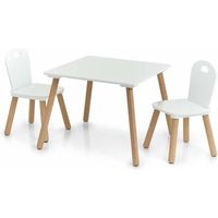 Ensemble de meubles pour enfants Scandi - Zeller - 2 chaises + table - Blanc - Enfant