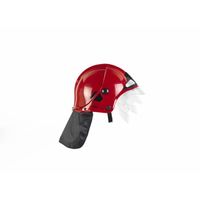 Casque de pompier F1 rouge - KLEIN - Licence MSA GALLET - Visière escamotable et protège-nuque