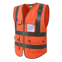 Taille unique - Lk039-orange - Gilet réfléchissant haute visibilité, gilet de sécurité à fermeture éclair sur