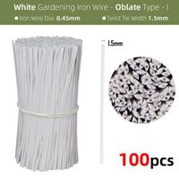 20 cm - Blanc-100pcs - 100 attaches de câble Oblate de jardinage, fil de fer réutilisable, lien torsadé pour