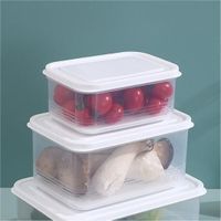 2 pièces de boîtes en plastique rectangulaires avec couvercles, boîtes de rangement en plastique pour réfrigérateur, 850ML, 1300ML,