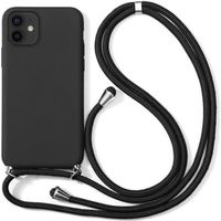Coque Tour de Cou Universel Pour iPhone 11 (6.1") Noir Couleur Unie Souple Anti-Choc Anti-Rayure Protection Silicone