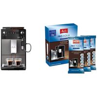 Melitta Machine a cafe entierement automatique, serie Avanza 600, Art. N° 6767843, acier inoxydable, 1,5 litre & 224562 Lot d