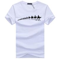 Tee Shirt Homme Imprimé Col Arrondi de coton Manches Courtes T-shirt Vêtements Masculin XH272 blanc