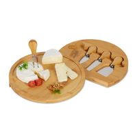 Plateau fromage bambou & lot 4 couverts - 10044701-0
