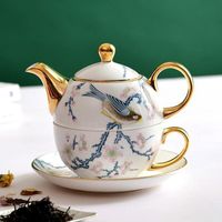 blanche Set de thé en céramique Fournitures de thé de l'après-midi européennes Théières Tasses et assiettes Ensemble de cafetière