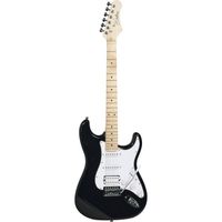 Guitare électrique Woodbrass ST100 Noire - Guitare polyvalente idéale pour débuter - Forme ST