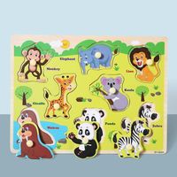 Jouets en Bois Montessori Bébé Puzzle Jouets Éducatifs pour Enfants Apprentissage Puzzles Jeux de Société Puzzles en Bois pour  N°4