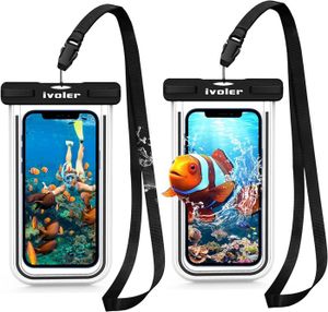 BIDON - SAC ÉTANCHE [Pack de 2 Pochette Étanche Téléphone [Certifiée IPX8] Etui/Housse/Coque Étanche Smartphones Universel Sac Protection pour.[Q165]