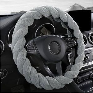 Protecteur De Volant Anthracite Couture Rouge - 38x9cm - Pour Peugeot - Neuf