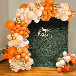 Kit Déco Anniversaire Rose Et Orange – Bannière, Pompons, Ballons, Guirlande – Fête élégante