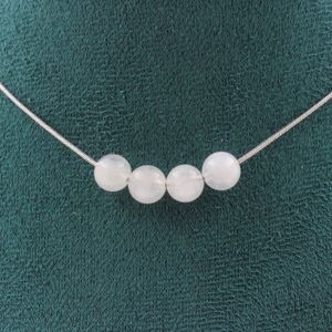 Collier Perles Pierre De Soleil De Tanzanie Et Opale Rose 8 Mm - Chaine En Acier, Neuf Avec étiquettes
