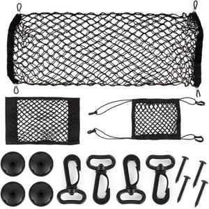 Akzz ? sac de rangement en maille à Double couche avec crochet et boucle  pour pièces automobiles sac de rangement pour coffre de voiture filet fixe  pour extincteur de voiture --2 PCS