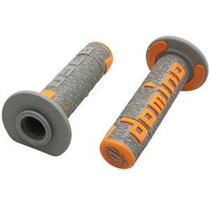 POIGNEES PAIRE DE REVETEMENT POIGNEE DOMINO OFF ROAD A360 GRIS ORANGE SCOOTER MOTO