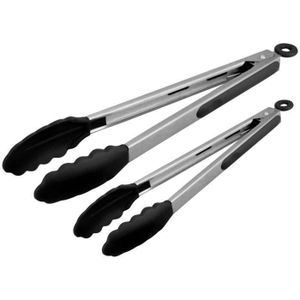 Pinces /à Servir La Salade et Le Gril Robustes avec Embouts en Couleur Rouge SODIAL Pinces /à Barbecue en Acier Inoxydable Pinces De Cuisine en Silicone Ensemble De 3-7,9,12 Pouces