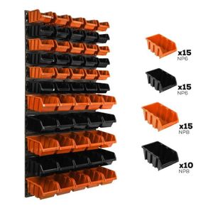 Lot de 30 boites de rangement bacs a bec en noir ERGO-Box taille 3 